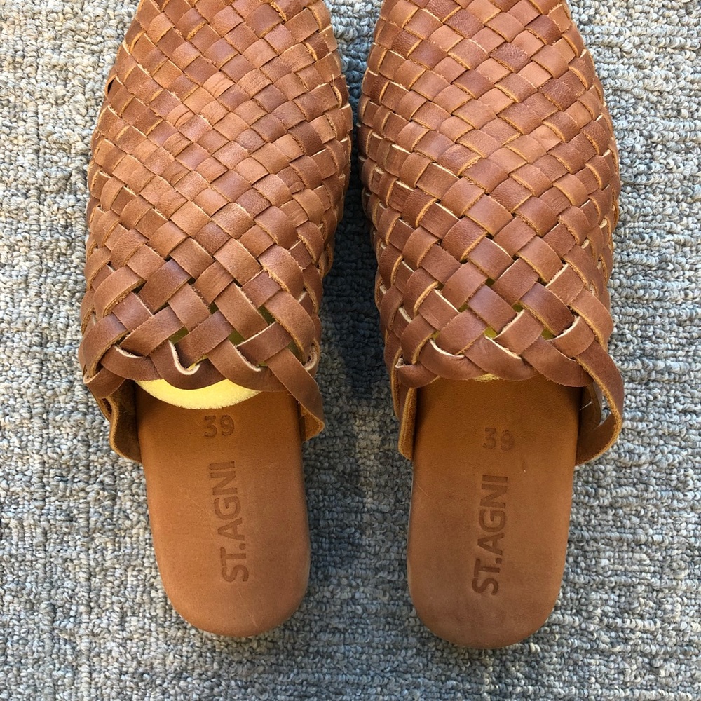 St. Agni Paris Woven Mule in Vintage Tan size 39 - Picture 3 of 5